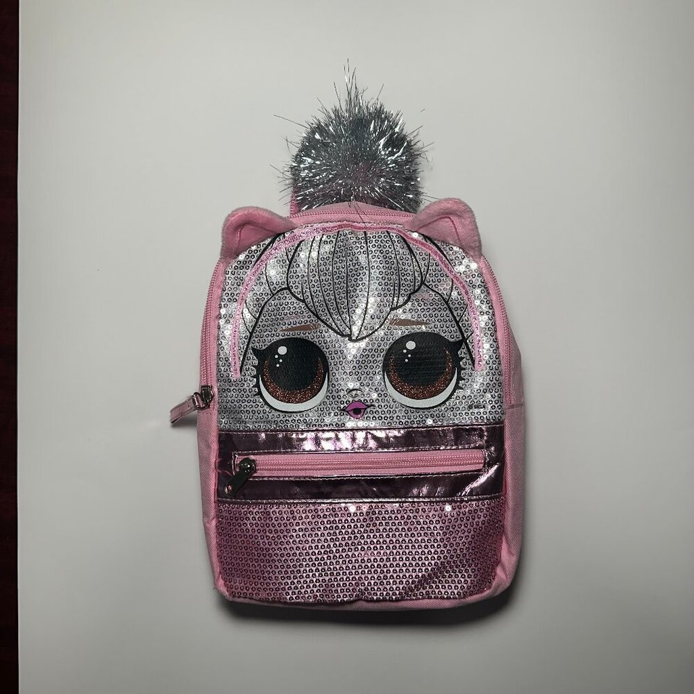 LOL Surprise Pink Sequin Mini Backpack w/ Pom Pom – Girls Toddler Kids